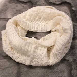 White sweater infinity scarf
